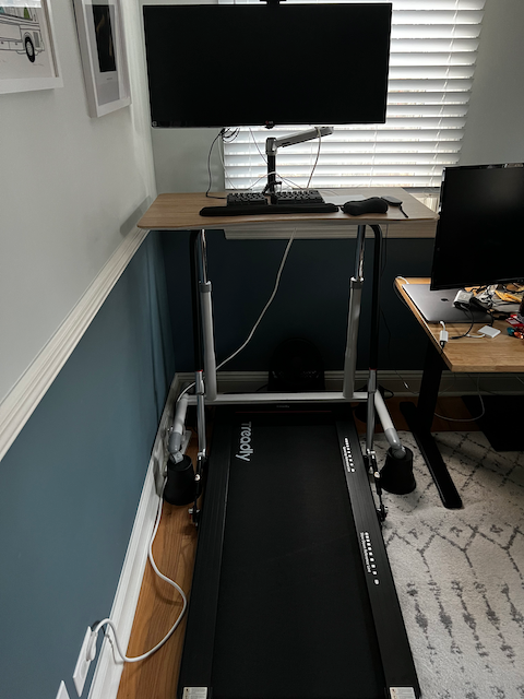 The full walking desk setup